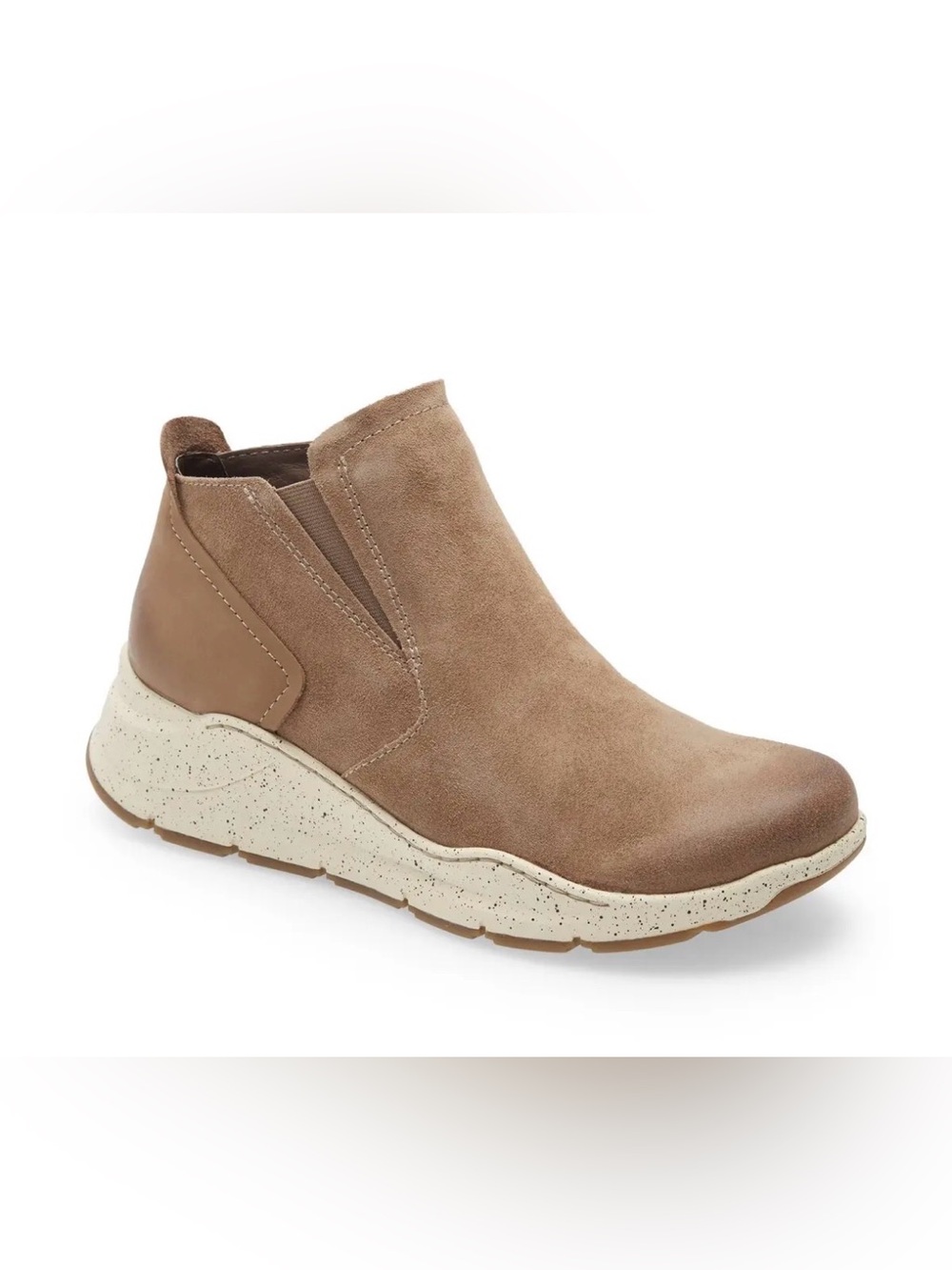 Bionica Oana Waterproof Suede Chelsea Sneaker Booties Taupe Size 8M